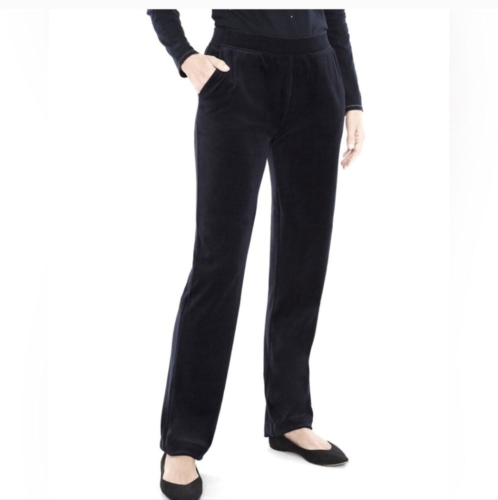 Chico's Zenergy Black Velour Pull-on Pants